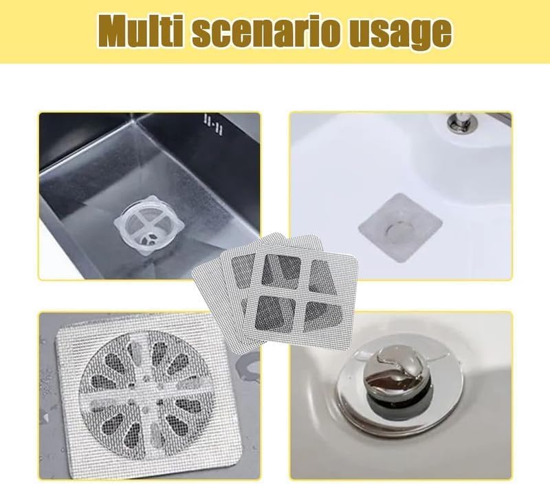 Disposable Shower Drain Hair Catcher 4x4in White 10 Pack
