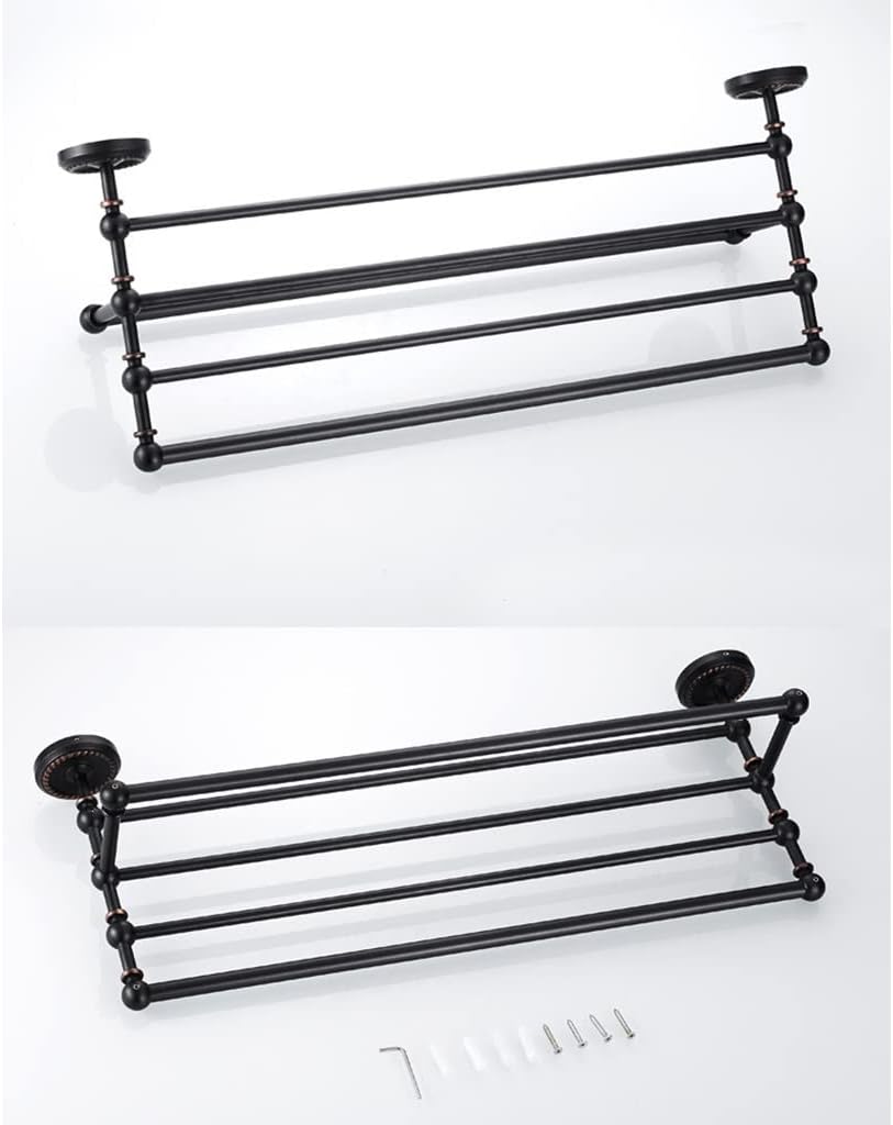 ANNBKA Black Brass Towel Rack Wall Mount