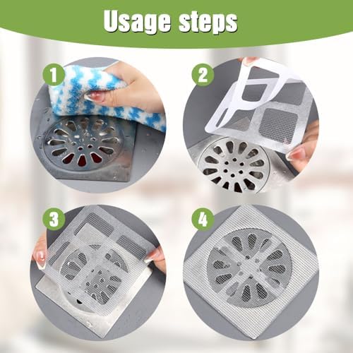 Yilia 4x4 Floor Drain Hair Catcher Stickers 10PCS