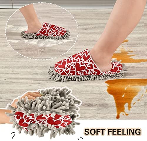 DOMIKING Heart Shaped Cleaning Slippers for Women and Men