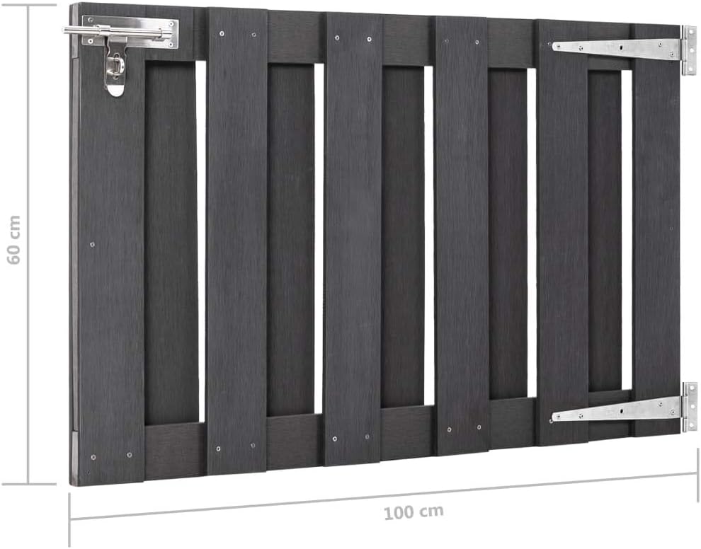 vidaXL WPC Gray Garden Gate Hardware