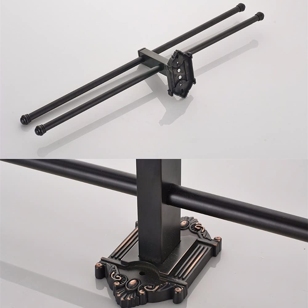 4 Tier Antique Brass Towel Bar with Wall Shelf