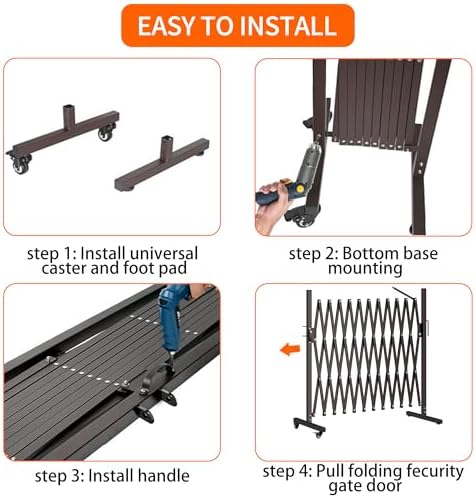 MOOITZ Folding Security Gate 130 x 406 Portable Barricade with Casters