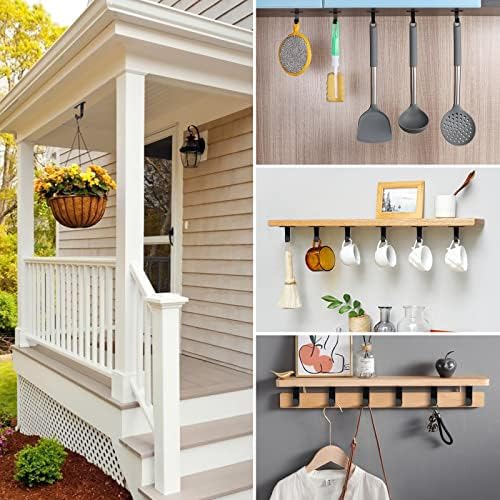 NearMoon Matte Black Stainless Steel Ceiling Hooks 10 Pack