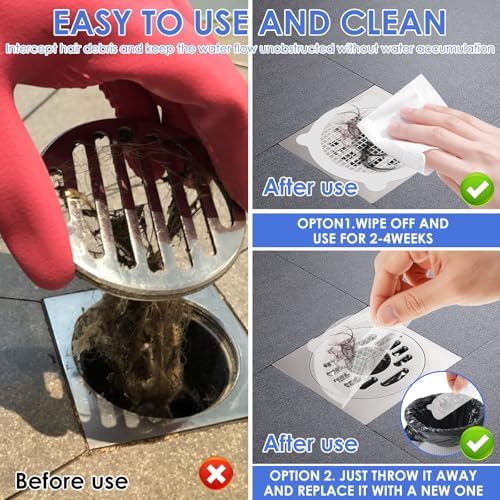 50 Pcs Waterproof Hair Catcher Sticker with Scraper