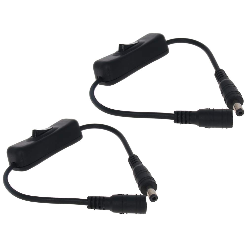 Othmro 2Pcs LED Controller DC Connector Strip Light Inline OnOff Switch