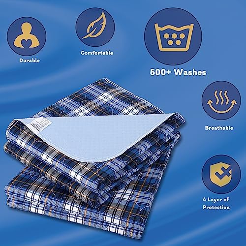 Brosive Non-Slip Washable Bed Pads for Incontinence 2 Pack