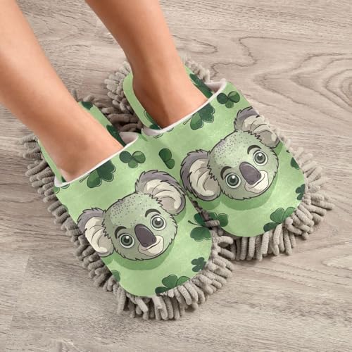 Zhirexin Cartoon Koala Cleaning Slippers Mop Shoes