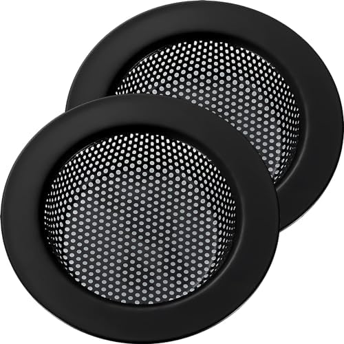 LASSHSWA 2 PCS Matte Black Sink Strainer with Large Rim