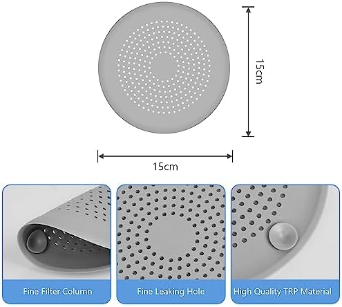 2 Pack Silicone Drain Cover Hair Catcher with Strong Suction Cups
