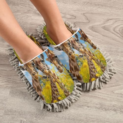 Zhirexin Mop Slippers for Men Women - Soft Cotton Flannel Microfiber