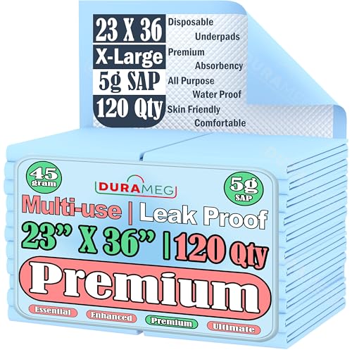 Durameg Chucks Pads Disposable 120-Pack for Adults Kids
