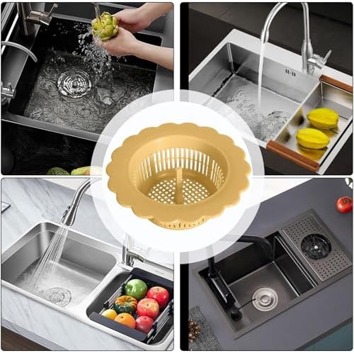 Versatile Handle Sink Strainer White and Yellow