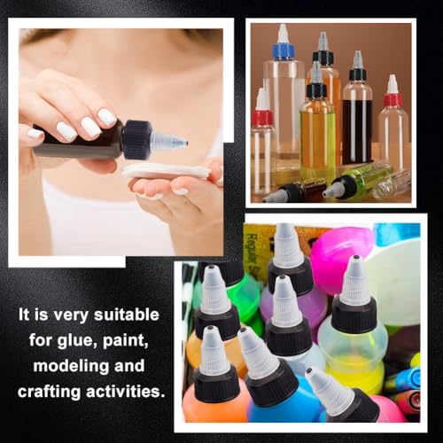 OLYCRAFT 100pcs Black Squeeze Bottle Cap Replacement