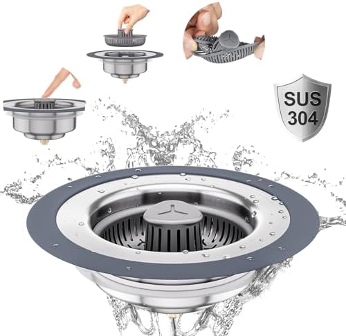 3 in 1 Universal Kitchen Sink Drain Strainer Stopper