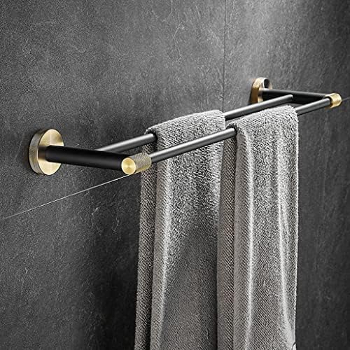 ANNBKA Black Bathroom Hardware Set with Towel Rail and Bar Shelf