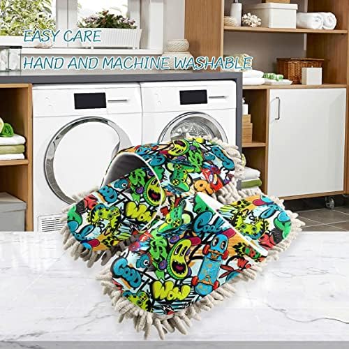 DOMIKING Graffiti Mop Slippers for Floor Cleaning