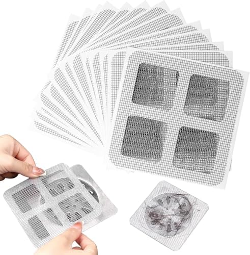 Disposable Shower Drain Hair Catcher 4x4in White 10 Pack