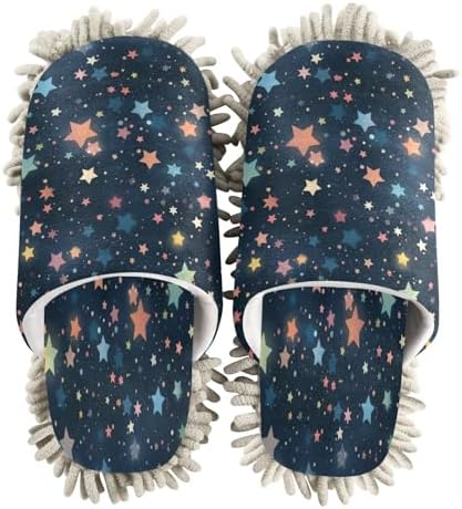 Zhirexin Colorful Stars Microfiber Mop Slippers