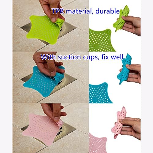 ZPCTECHGO Hair Catcher Shower Drain - 3pcs Set with Suction Cups