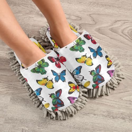 Zhirexin Colorful Butterfly Cleaning Slippers