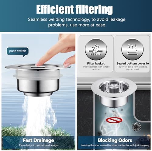 WEEKUU 4 in 1 Stainless Steel Sink Strainer with Copper Bounce 1