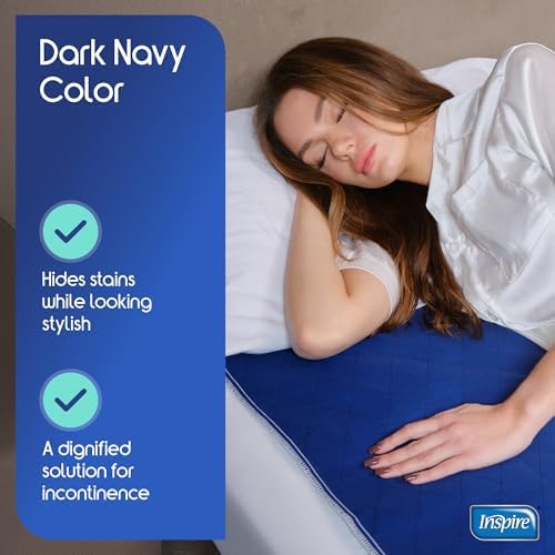 Inspire Waterproof Mattress Protector 2 Pack - Dark Blue for Stain Hiding