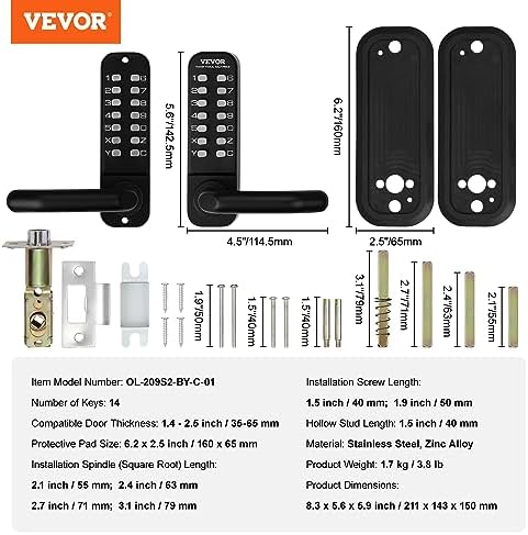 VEVOR Keyless Entry Door Lock with 14 Digit Keypad