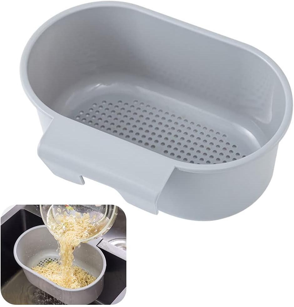 Kitchen Sink Drain Strainer Basket with Dry Wet Separation - Grey