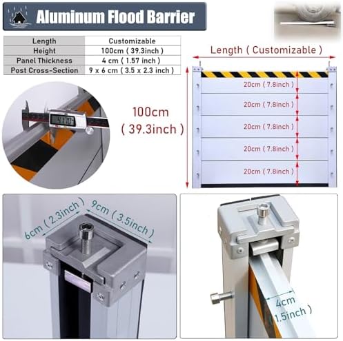 Flood Protection Barriers 39inch High Reusable for Garage Doors 1