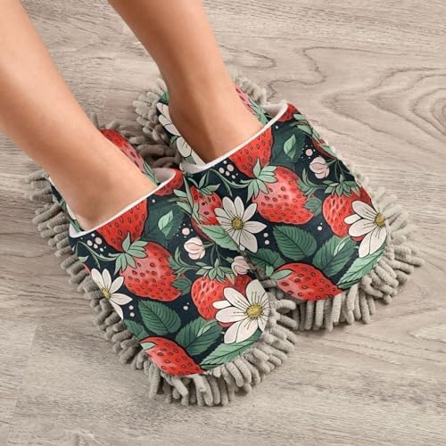 Zhirexin Strawberry Flower Cleaning Slippers 1