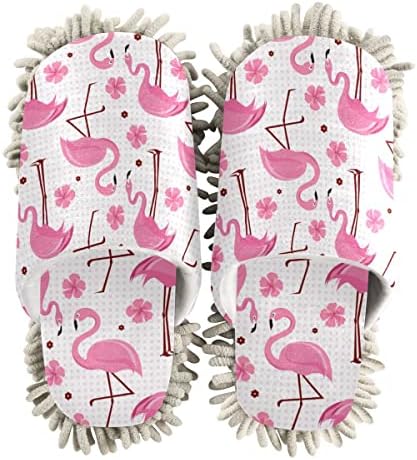 DOMIKING Flamingos Mop Slippers for Women 1