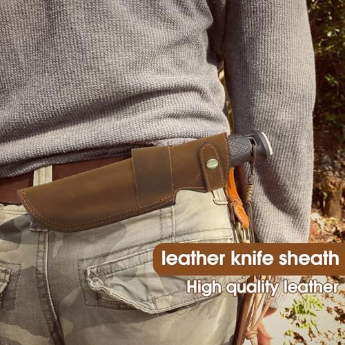 Premium Leather Knife Sheath 51 Inch Belt EDC Holster