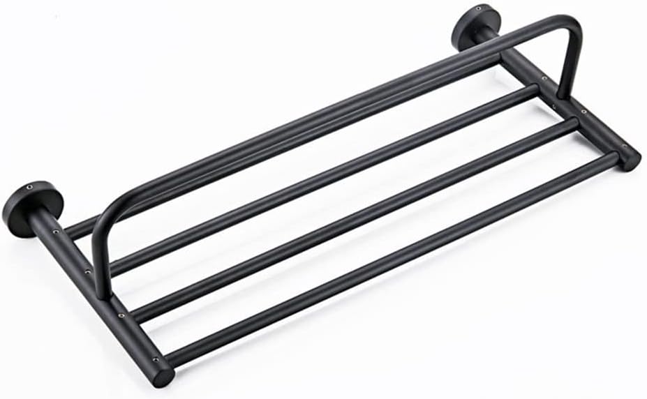 ANNBKA 50cm Black Brass Wall-Mounted Towel Rack 1