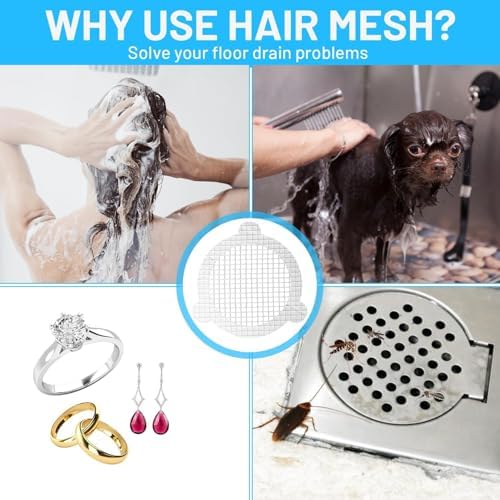 AMAZOPEN 25-Pack Disposable Shower Hair Catcher Stickers