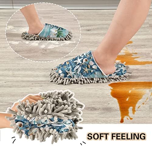 DOMIKING Mopping Slippers with Microfiber Sole