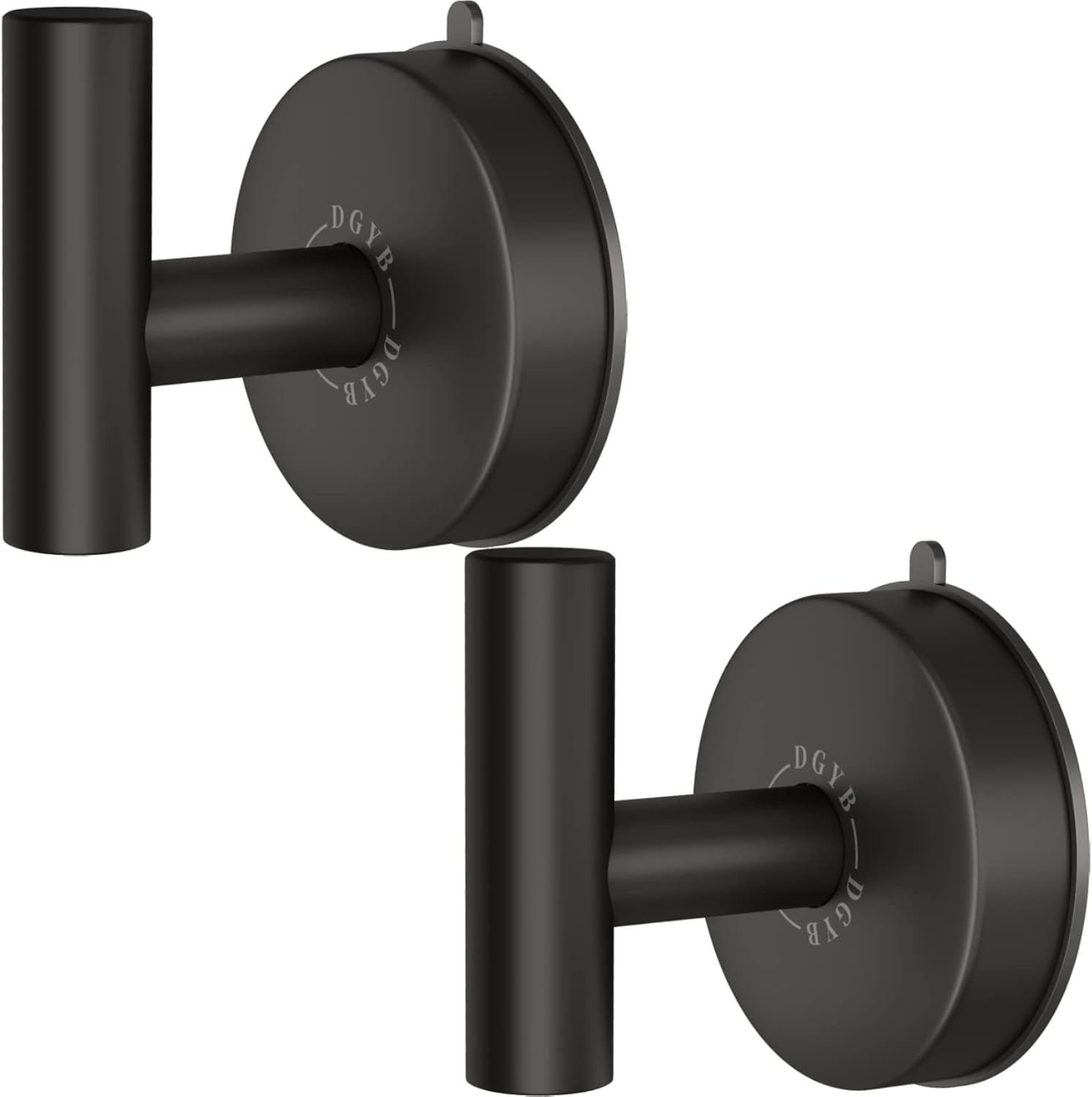 DGYB 15LB Suction Cup Towel Hooks Set of 2 Black Stainless Steel