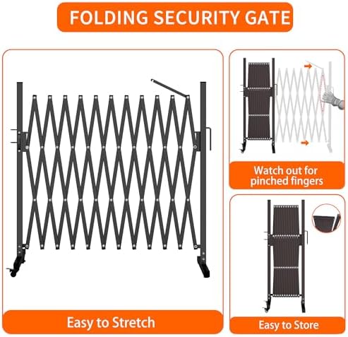 MOOITZ Folding Security Gate 130 x 406 Portable Barricade with Casters