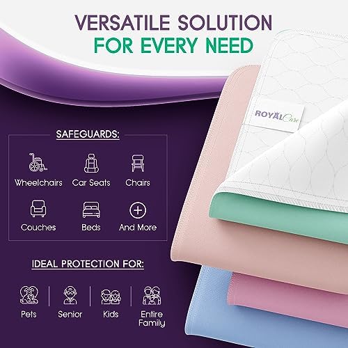 Royal Care Incontinence Bed Pads 4 Pack 24x36 Reusable