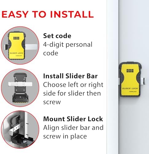 Yardlock Keyless Garage Door Slider Lock - 4 Dial Combination Deadlock