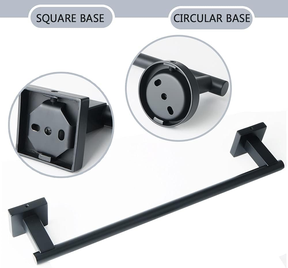 BOCbco Black Towel Rail 40Cm Wall-Mounted Towel Holder