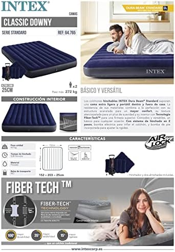 Intex Inflatable Mattress for Two with Cushions and Valve