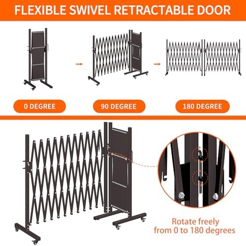 MOOITZ Folding Security Gate 130 x 406 Portable Barricade with Casters