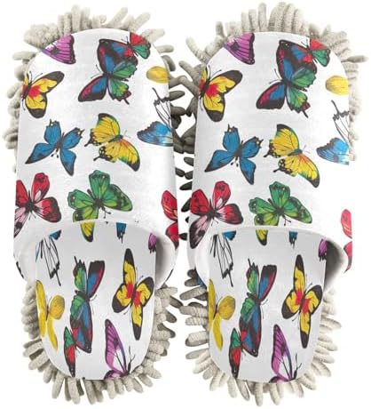 Zhirexin Colorful Butterfly Cleaning Slippers