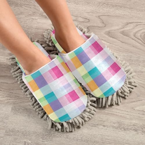Zhirexin Colorful Stripes Microfiber Cleaning Slippers
