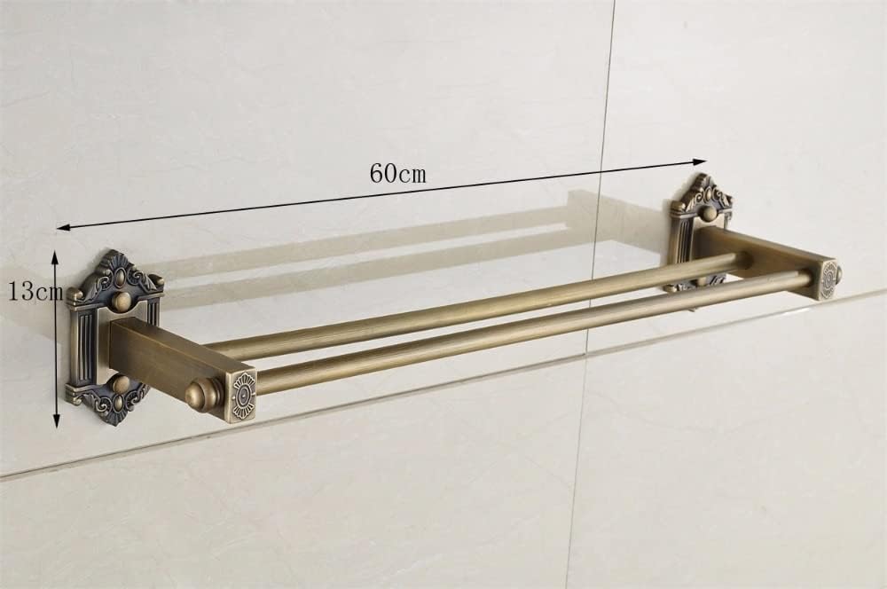 Brass Towel Bar Double Rail Black Antique Finish Bathroom Holder