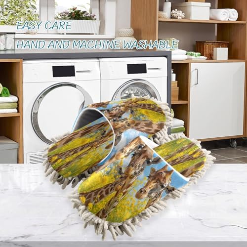 Zhirexin Mop Slippers for Men Women - Soft Cotton Flannel Microfiber