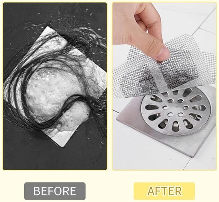 Disposable Shower Drain Hair Catcher 4x4in White 10 Pack