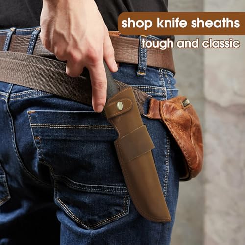 Premium Leather Knife Sheath 51 Inch Belt EDC Holster