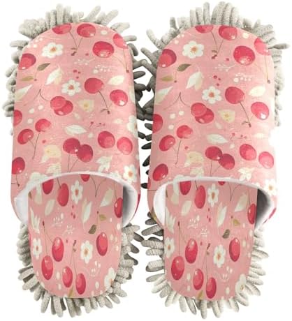 Zhirexin Vintage Cute Cherry Cleaning Slippers